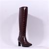 Wonders Vita High Heel Knee High Boot - Burgundy Croc